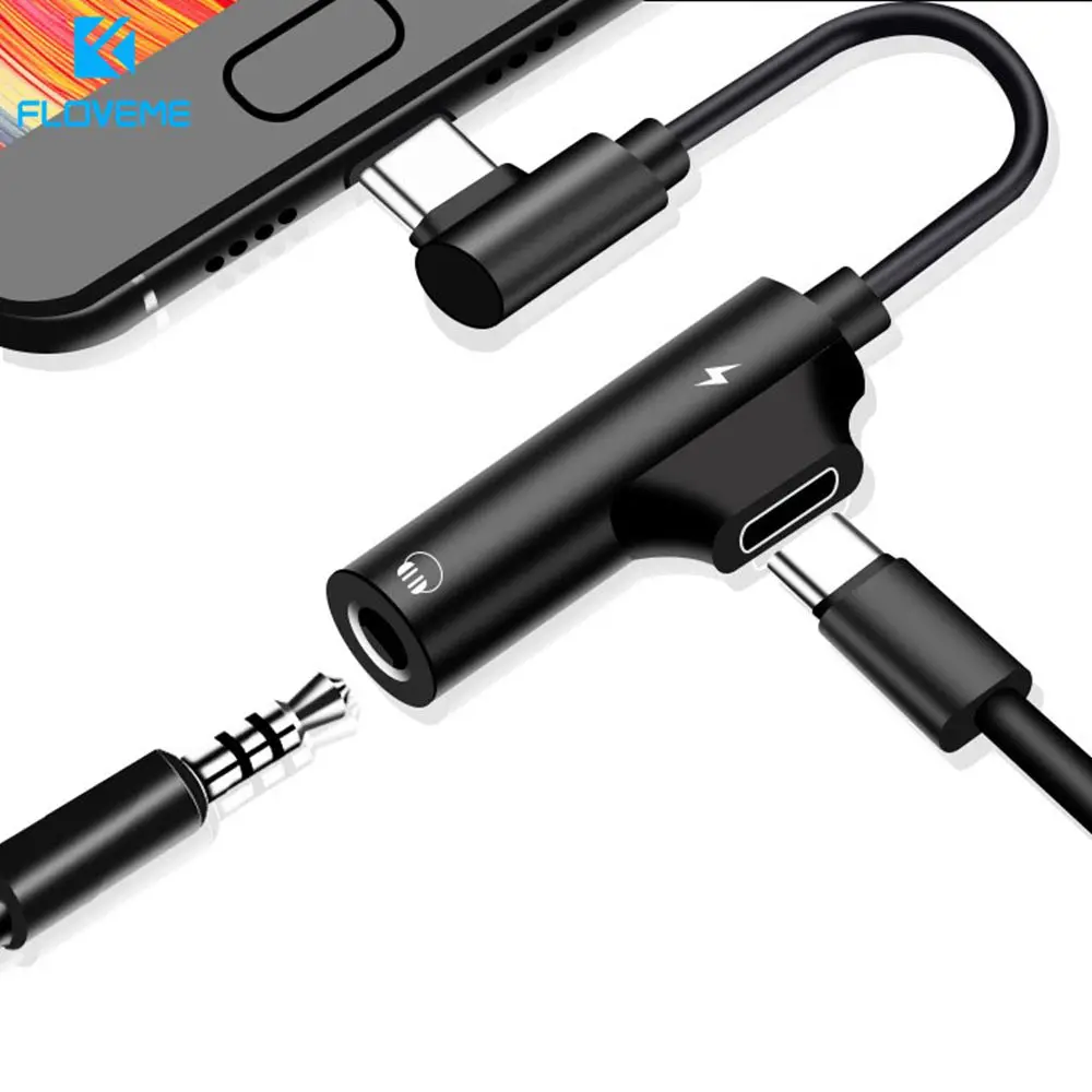 

FLOVEME 3.5mm Adapter Type-c Converter Charger Jack Audio Earphone Adapter for samsung Huawei Xiaomi Music Splitters Adapter
