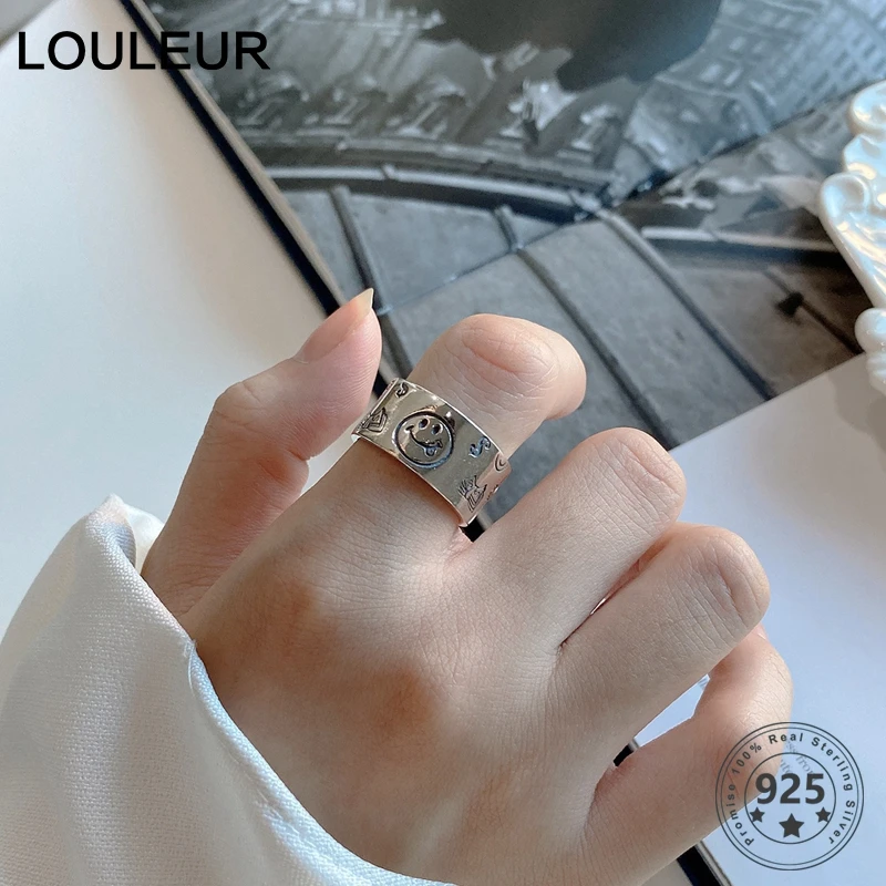 Женские открытые кольца LouLeur из стерлингового серебра 925 пробы в корейском и