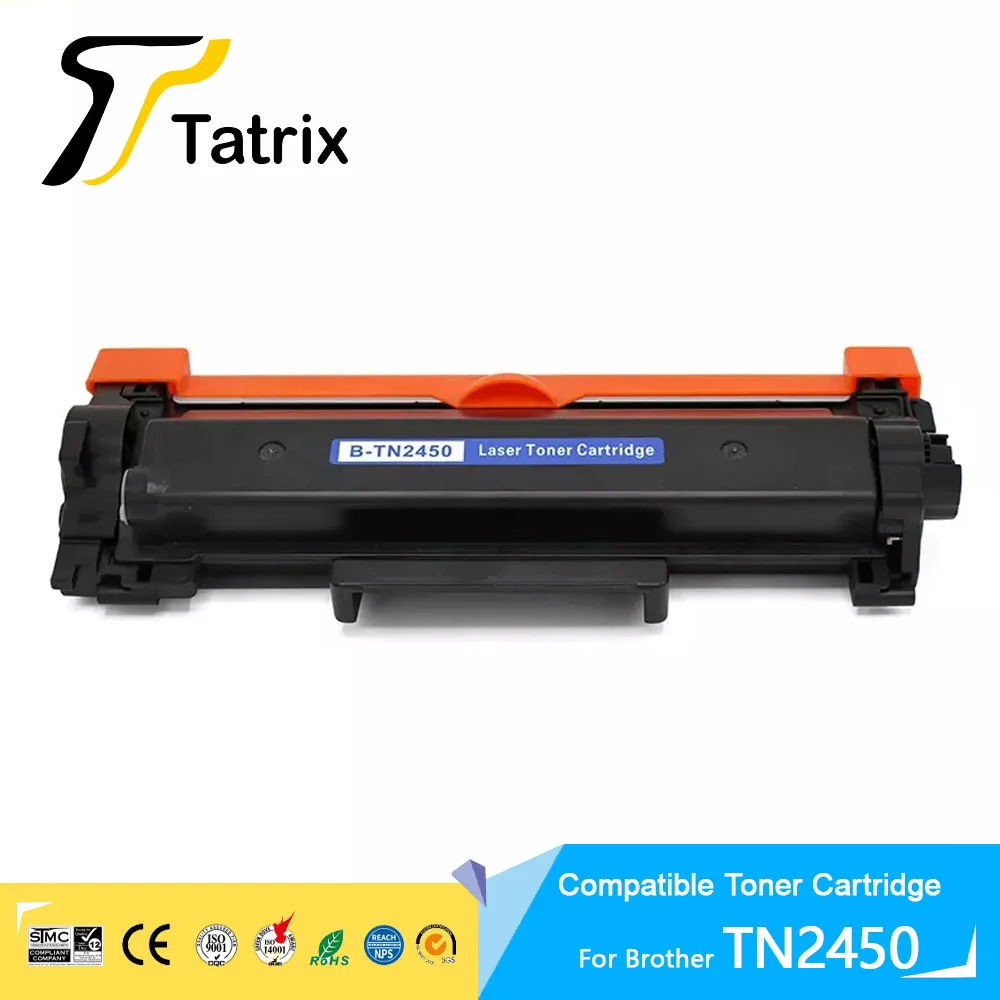 Cartuccia Toner nero Laser compatibile Tatrix TN2450 per Brother
