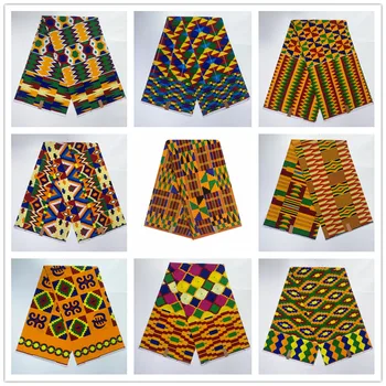 

Ankara African Wax Print Fabric Real Veritable Wax 100% Cotton 6 Yards Diy Sewing nigerian fabric for african dress 100602