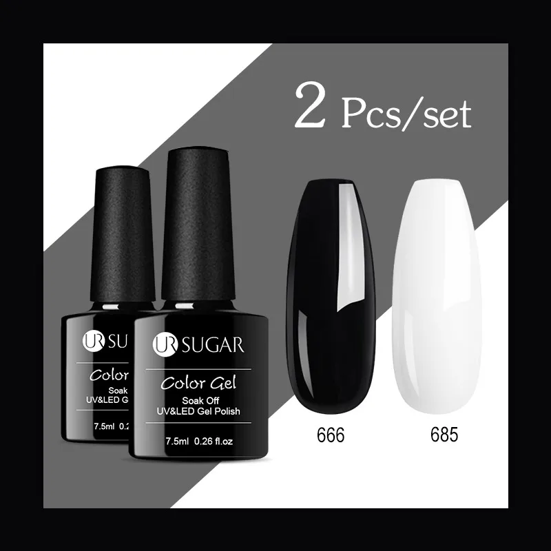Set 20 Ur Sugar 2 шт./компл. голографический Блестящий Гель-лак для ногтей на Цвет Led гель Лаки! полупостоянная Soak Off Гель лак для ногтей с блестками - Цвет: Set 20