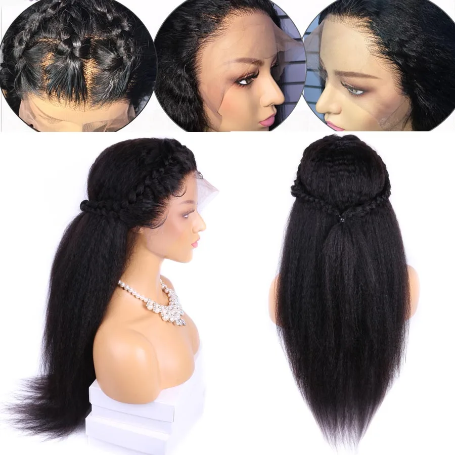 Кудрявый прямой парик фронта шнурка человеческих волос парики для черных женщин Maxine человеческих волос парик предварительно сорвал с волосами младенца 13x4 Remy