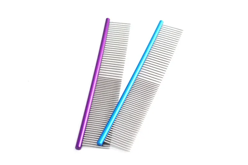 16 см питомцы многоцветный Dazzle гребень для вычёсывания из нержавеющей стали игольчатый гребень для кошек товары для собак