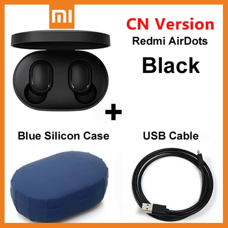CN Add CaseCable Xiaomi Redmi Airdots, Bluetooth наушники 5,0 TWS, DSP, активная шумоподавление, Спортивная гарнитура, гарнитура, управление ии, с микрофоном - Цвет: CN Add CaseCable