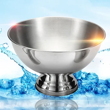 

1 pcs Stainless Steel Ice Bowl Electroplated Champagne Metal Bowls Home Bar Hotel Supplies Big Ice Bucket Ice Cream Bowls