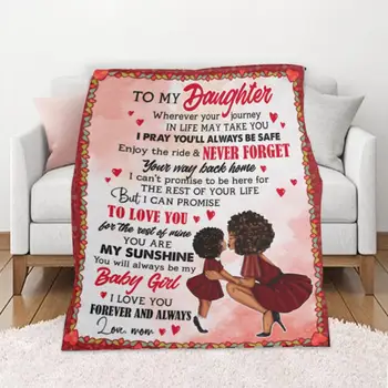 

Personalized Custom Blanket Warm Blanket Daughter/wife Thanksgiving Gift Soft Flannel Microfiber Blanket For Sofa Camping