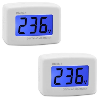 

Voltage Test Monitor, 2 Pcs In Digital Volt Meter AC 80-300V LCD Display Voltmeter 110V Voltage Measuring Monitor Panel Power Li