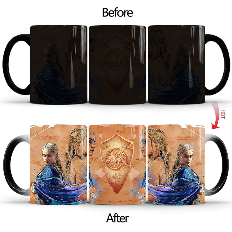 Style A Mug 1 шт. новая игра престолов Магическая кружка для кофе горячая холодная меняющая цвет кружка 350 мл керамические кружки чашка подарок кружка для друзей Прямая - Цвет: Style A Mug