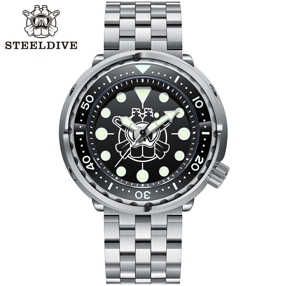 2021 New Arrival Steeldive SD1975P Ceramic Bezel 30ATM 300m Waterproof Stainless Steel NH35 Tuna Mens Automatic Dive Watch