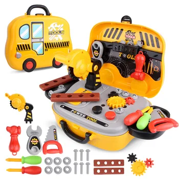 

Simulation Portable Repair Engineer Toolbox Toy Role Playing Tools Chainsaw Screw Repair Tool Set Children Christmas Gifts