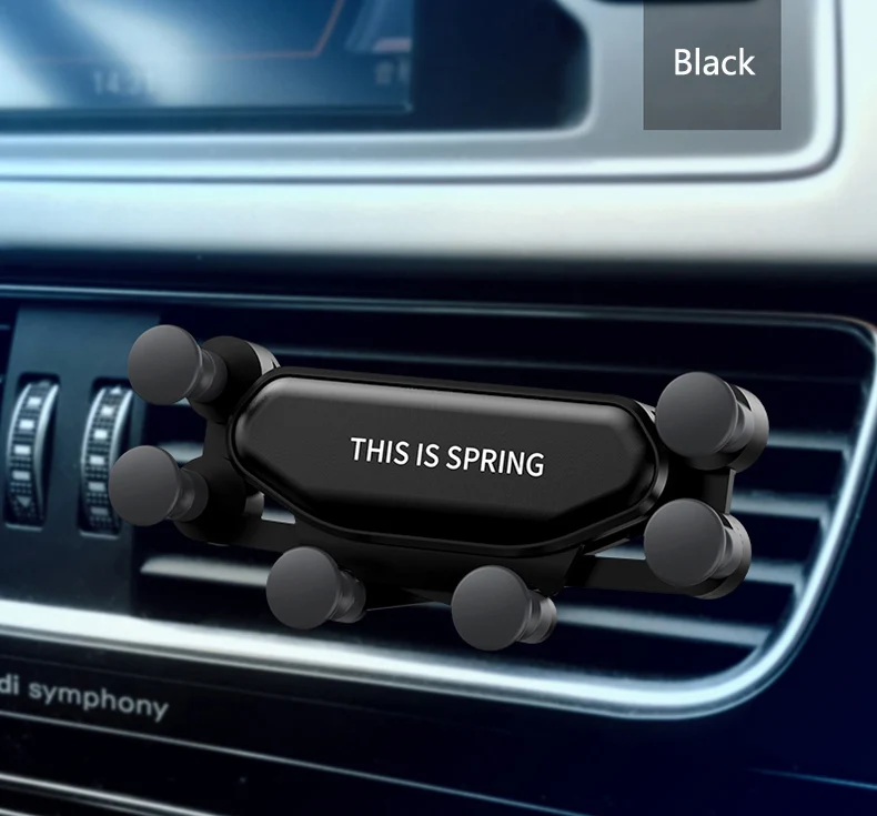Автомобильный держатель OBAFU Gravity для мобильного телефона в автомобильном вентиляционном отверстии без магнитного держателя для телефона держатель для навигатора для iPhone XS MAX Xiaomi - Цвет: Черный