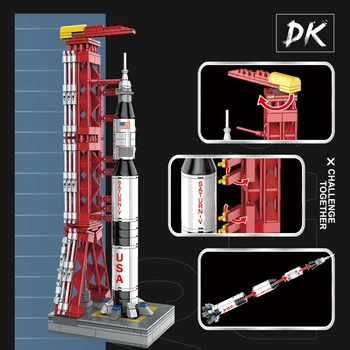 

Space Series Apollo Saturn V Carrier Rocket Toy Model MOC Building Blocks 21309 With Launch Umbilical Tower Toys For Kids Gift