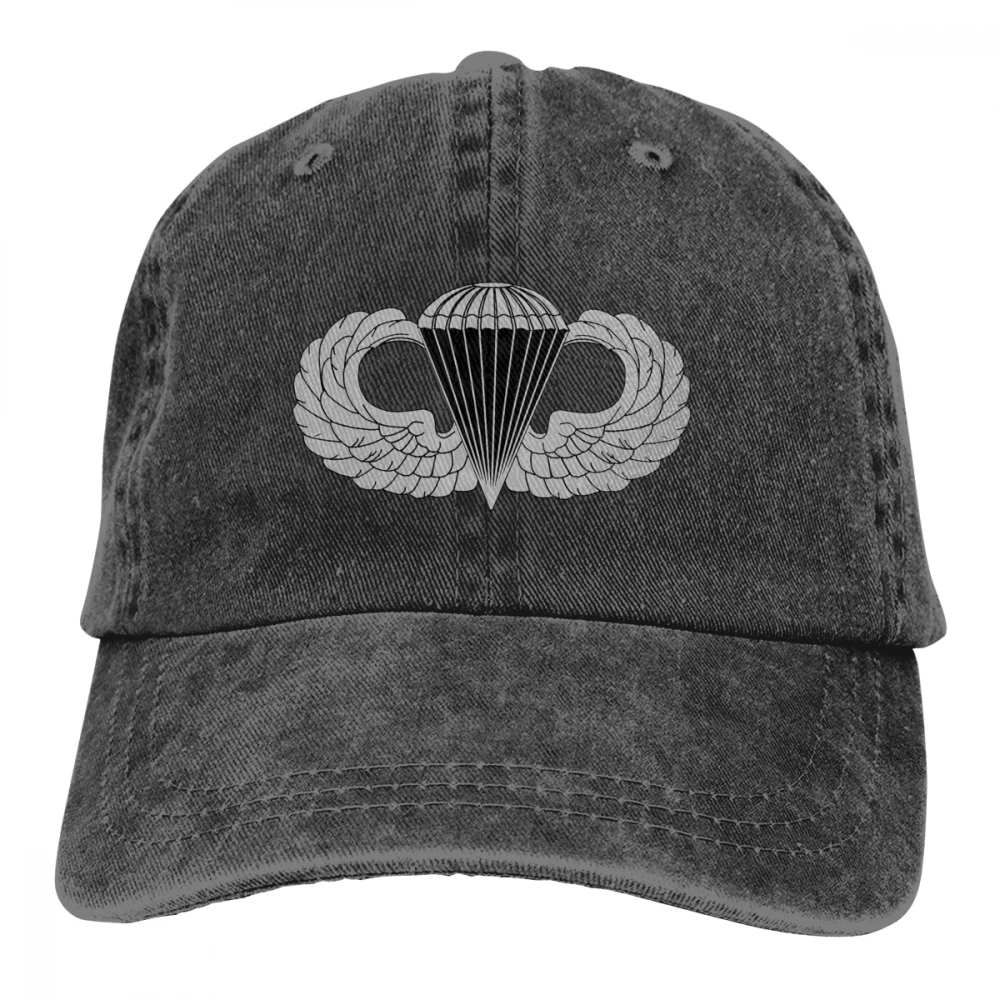 Американский армейский десантник крылья бампер Casquette черный унисекс Мужские Женские джинсовые бейсболка с ремешком кепки Регулируемый Гольф папа шляпа