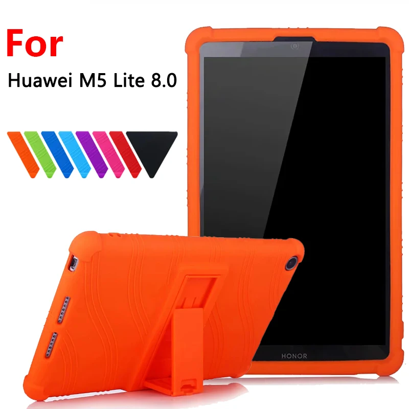 

Soft Silicon cover case For For Huawei MediaPad M5 Lite 8.0 T5 8'' JDN2-W09HN AL00HN Tablet Pc Protective Case + Free 3 Gifts