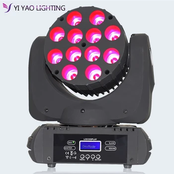 

LED Moving Head Light With 12x12W Dj Equipment Wash Beam 4in1 Light 150W DMX with Show KTV Disco DJ Party for Stage Lighting