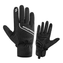 Термальные и ветрозащитные велосипедные перчатки с сенсорным экраном на весь палец, амортизация, противоскользящие, дышащие, для спорта на открытом воздухе, ручная одежда