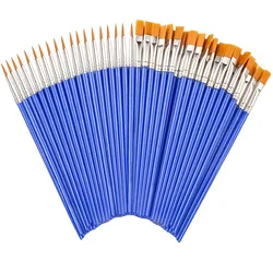 Pinceaux de peinture d'artiste pour enfants, 10 pièces, ronds et plats, en Nylon, pour les détails miniatures, bricolage, acrylique, aquarelle, Gouache, Kits d'art 