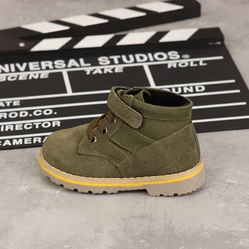 

Shoes Children Leisure Snow Booties Kids Anti-Slip Martin Boots Genuine Leather Thicken Keep Warm Patchwork SMM027