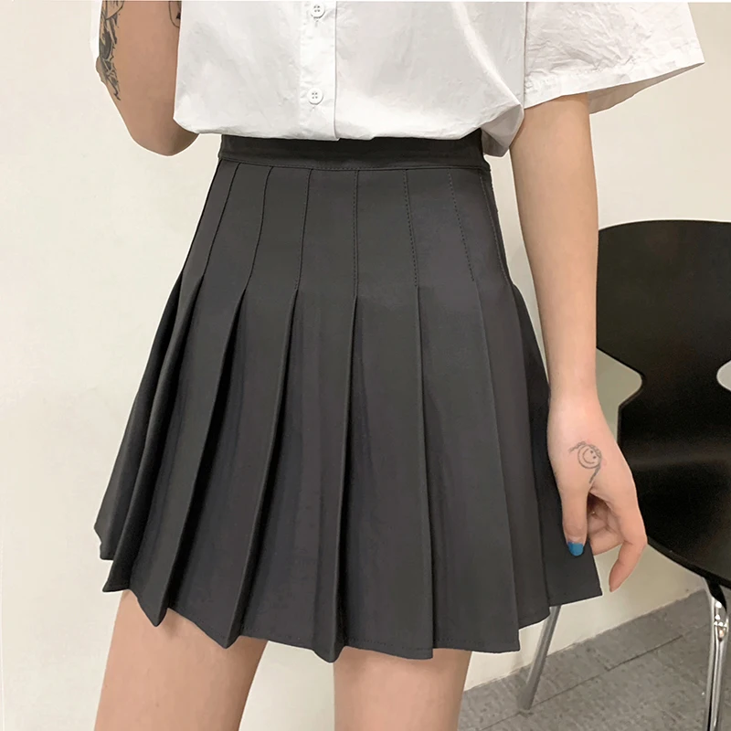 

Pleated Skirt Female Spring and Autumn New High Waist Slimming Student Black Short Skirt Anti-aircraft Skirt Summer
