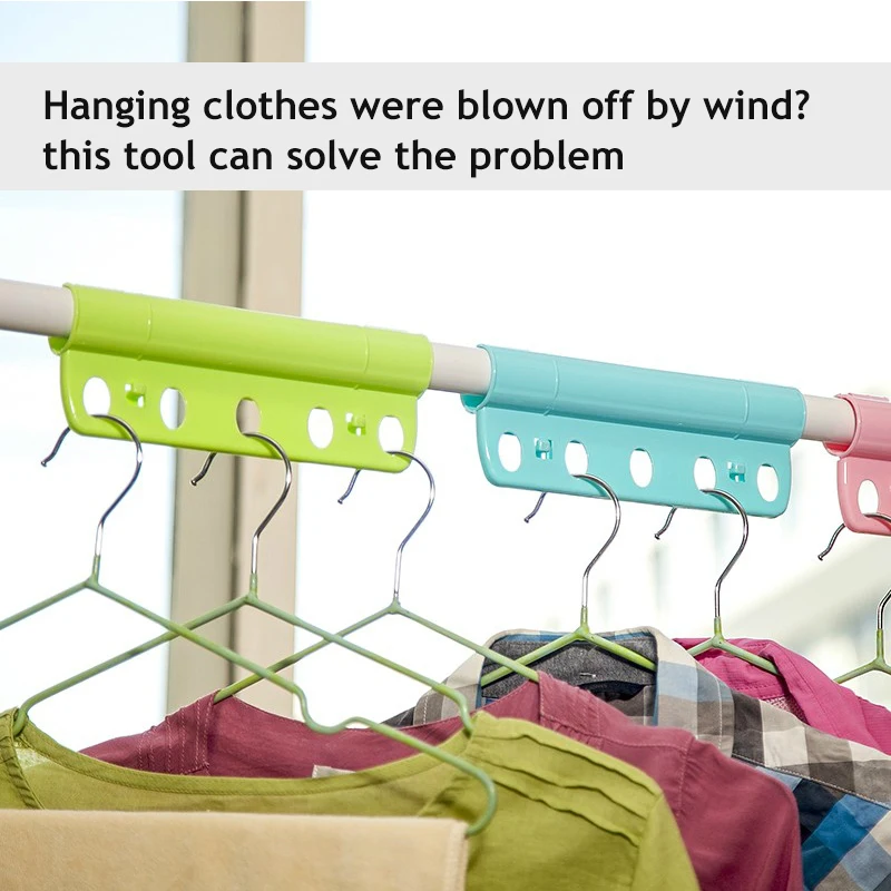 

Creative 5 holes clothes hanger windproof Fixed buckle hook Clothes Drying Racks Plastic home Household storage organizer tool