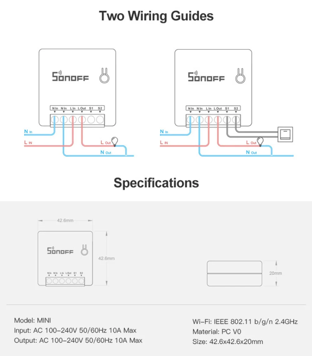 Sonoff DIY Мини умный переключатель голосовое приложение дистанционное управление беспроводной wi-fi-переключатель Поддержка внешнего переключателя работа с Alexa Google Home