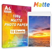 10 Sheets 108g Matte Printable Photo Paper A4 Paper for Inkjet Printer HP Canon Epson Printer Paper Waterpoof High Quality Paper