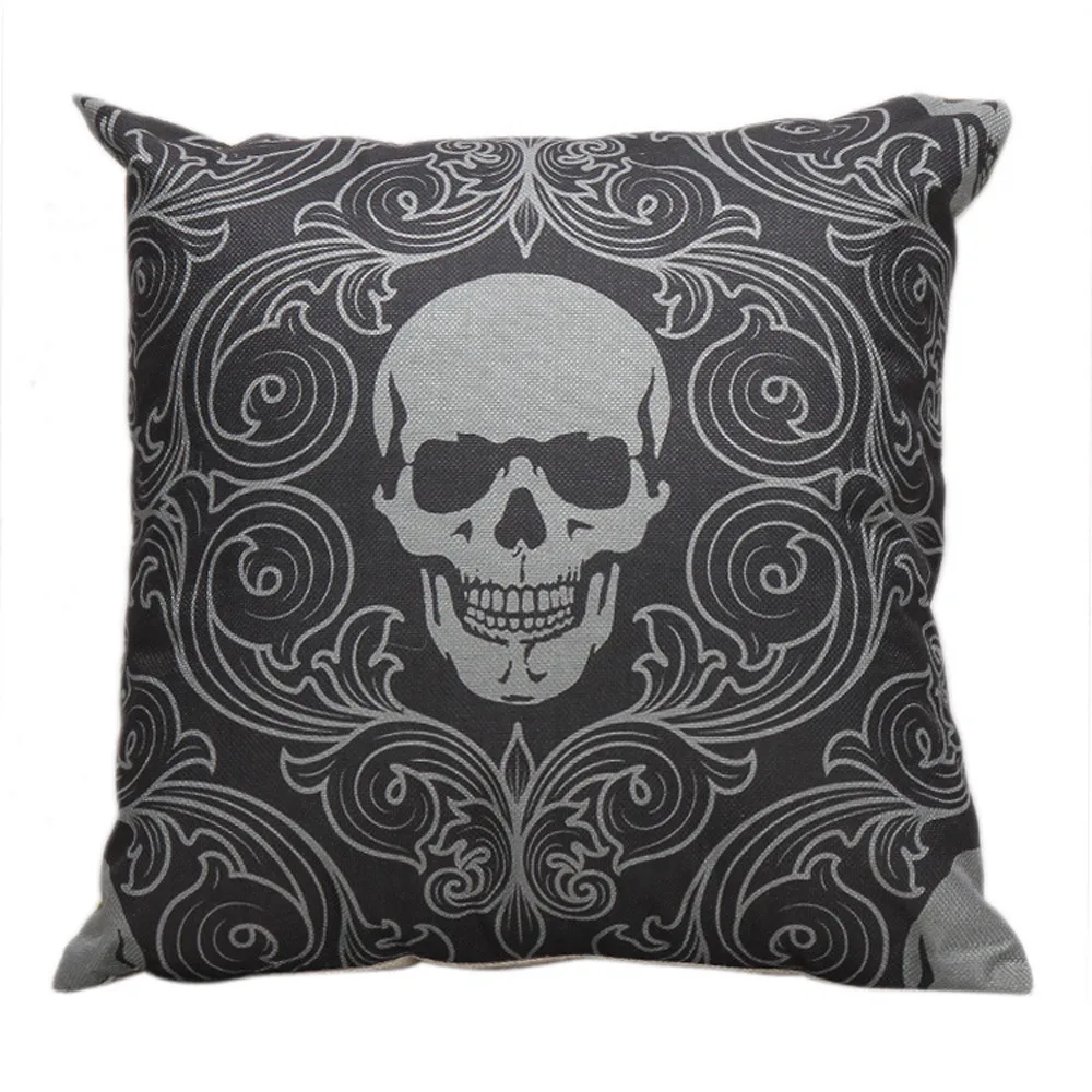 

Halloween Skull Pillow Case Bedroom Bed Sofa Car Waist Throw Cushion Cover Home Festival Party Soft Decoration Pillowcover