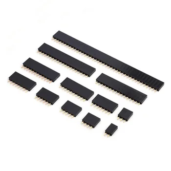 

10pcs 2.54mm Single Row Pin Female Pin Header Socket 1*2p 3p 4p 5p 6p 7p 8p 9/10/12/14/16/20P 40 Pin PITCH Strip Connector PCB