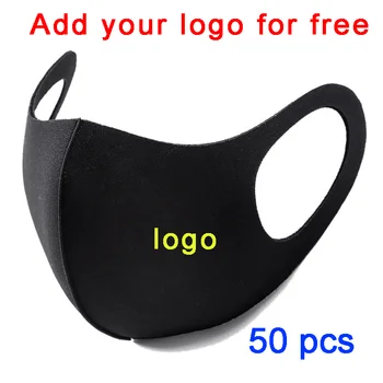 

50PCS Wholesale Washable Earloop Face Breathing Mask Cycling Anti Dust Environmental Mouth Mask Respirator Fashion Black Mask