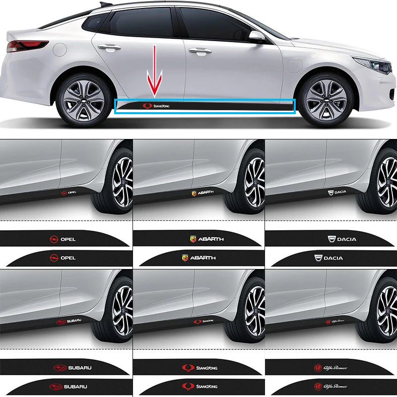 2pcs Car Side Waist Carbon Fiber Sticker Auto Decal for Jaguars XK Tijera Ropa Llavero F-TYPE V8 S XF XJ 13MY F I-PACE XE C-X75 |
