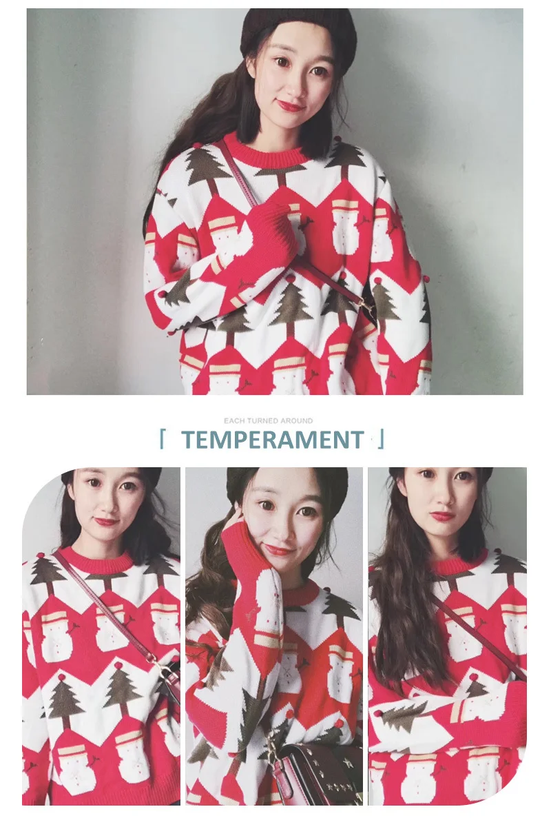 Family Matching Sweater Knitting Snowman Sweaters Christmas Tree Pullover Mom Daughter Son Warm Clothes Two Colors Outwear 2019_09.jpg_.webp