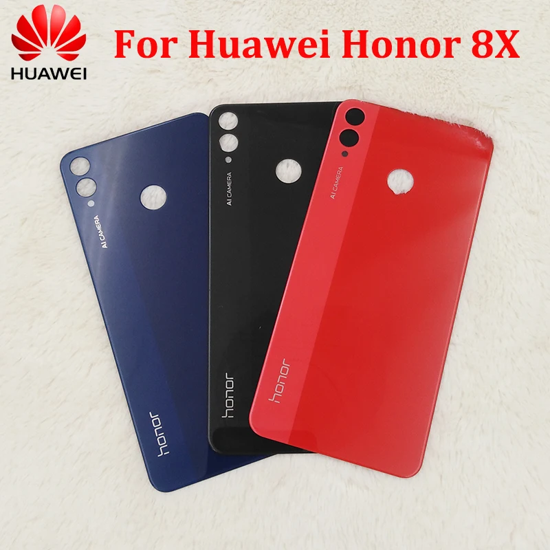 Оригинальная Крышка батарейного отсека Huawei Honor 8X Задняя стеклянная панель корпус