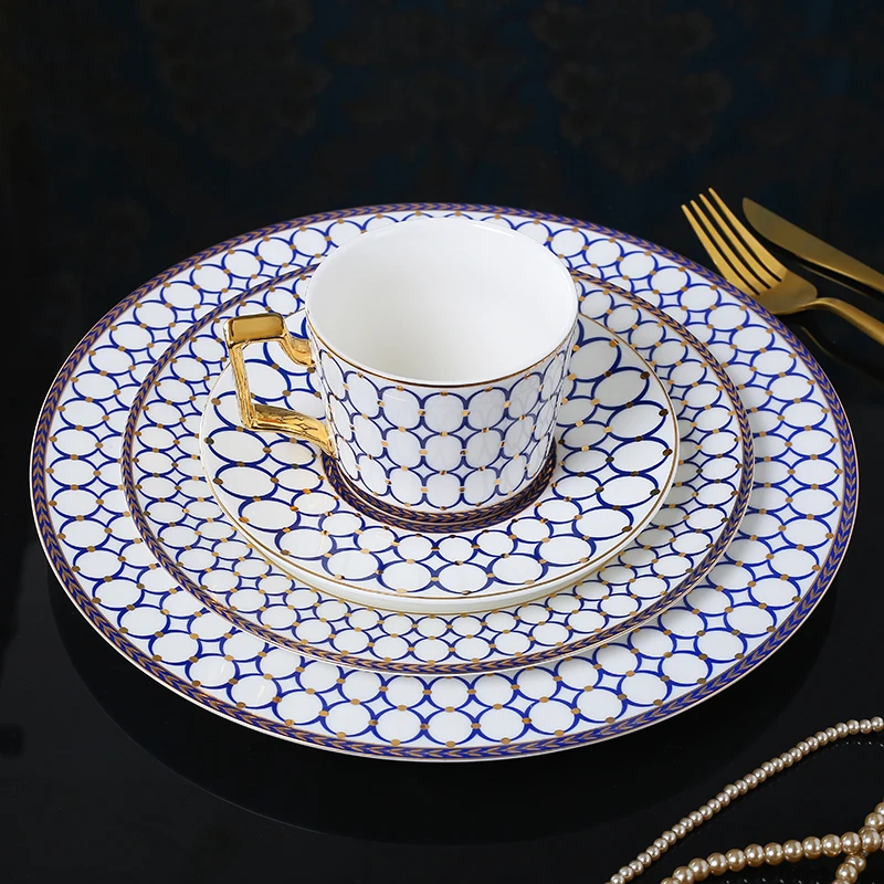 Классические Полосатые простота Керамика тарелка, из костяного фарфора западной блюдо Европейский Стиль стейк тарелка для закусок Высокая-класс обеденные тарелки