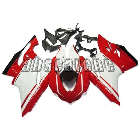 Выполните Обтекатели для поездок на мотоцикле Ducati 1098 848 1198 2007 2008 2009 2010 2011 2012 1098 848 1198 07-12 ABS Кузов красный, Белый Чехлы