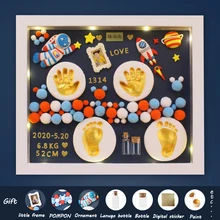 

Baby Photo Frame Infant Foot and Hand Print Set Newborn Footprints Handprint Inkpad Kit Milestone Souvenirs Casting Decration