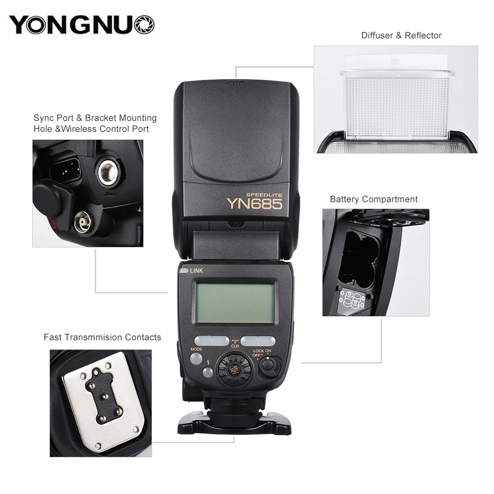 YONGNUO i-TTL flash Speedlite YN685 YN685N YN685C Works with YN622N YN622C RF603 Wireless Flash for