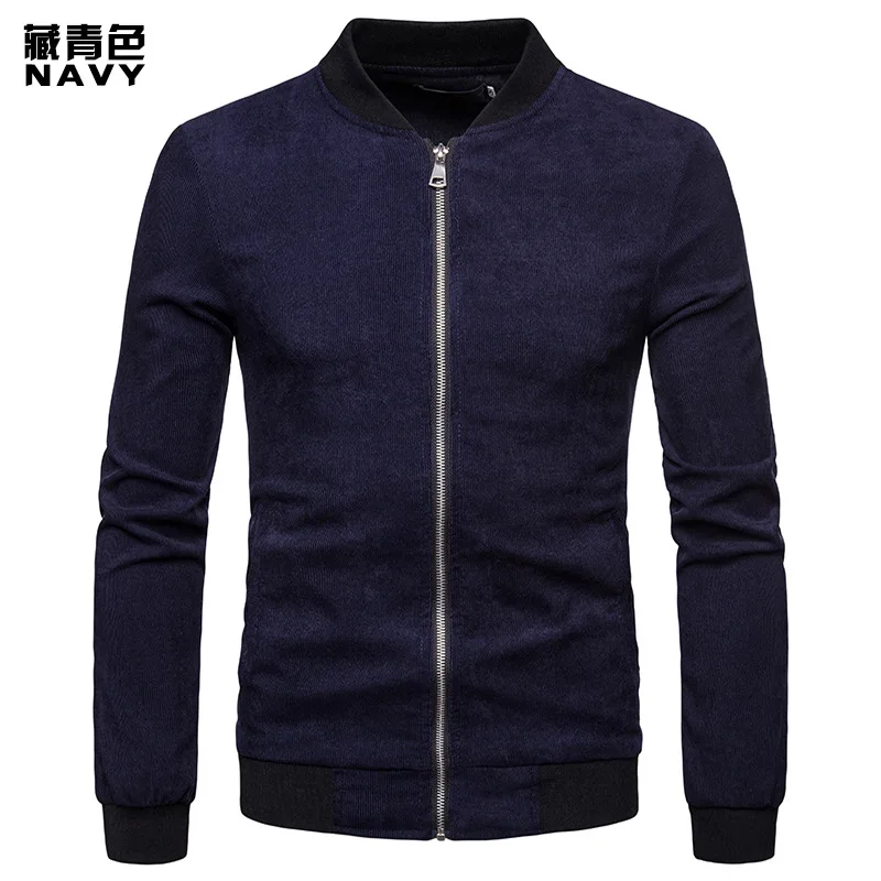 Новинка, стильная мужская Вельветовая куртка большого размера, модная теплая однотонная мужская одежда