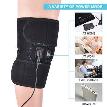 

Electric Heated Knee Pad USB Heated Knee Brace Rechargeable Winding Heating Pad Kneepad Arthritis Pain Therapy Relief Massager