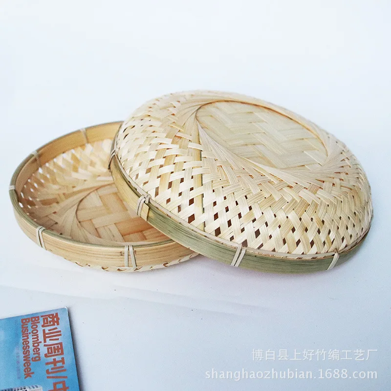 Currently Available Wholesale Good Bamboo Weaving Entirely Handmade Fruit Snacks Bamboo Basket Bread Basket Storage Basket