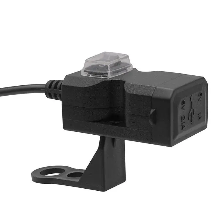 Универсальный Водонепроницаемый 12 V-24 V мотоцикл на руль Dual USB разветвитель на Зарядное устройство Мощность адаптер для мобильного телефона