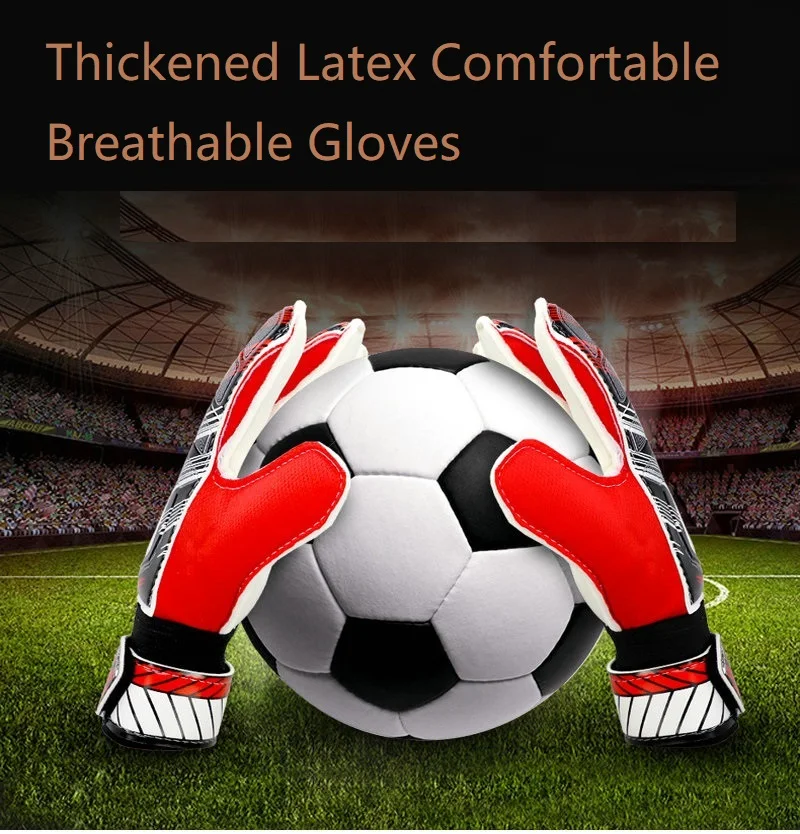 Aitonoble New Design Professional Soccer Goalkeeper Glvoes Latex Finger Protection Children Students Football Goalie Gloves