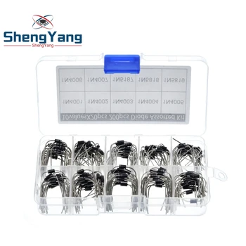 

200Pcs 10 Values Rectifier Diode Assorted Kit 1N4001 1N4002 1N4003 1N4004 1N4005 1N4006 1N4007 1N5817 1N5818 1N5819 + Box