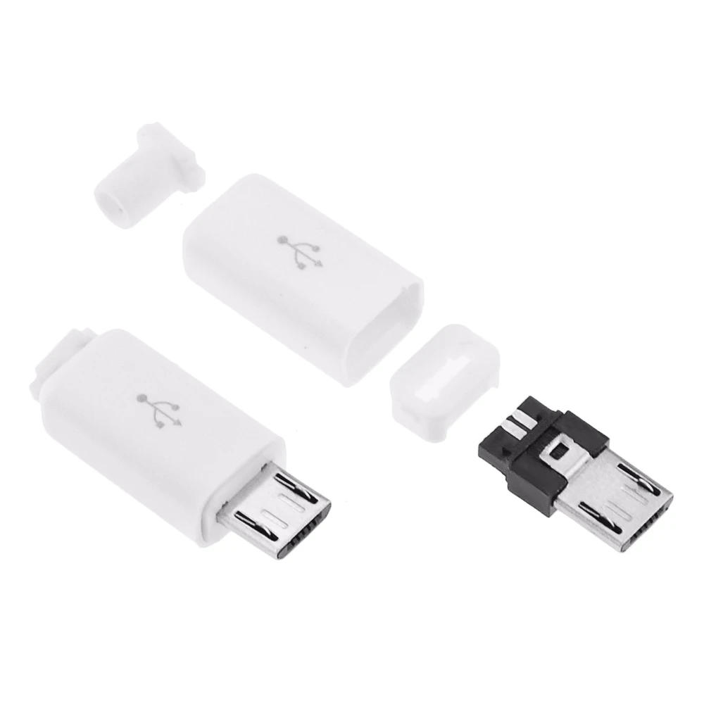 5 шт. 4 в 1 Micro USB 5P штекер разъема Черный/Белый Сварочные данные OTG интерфейс линии DIY кабель для передачи данных Аксессуары