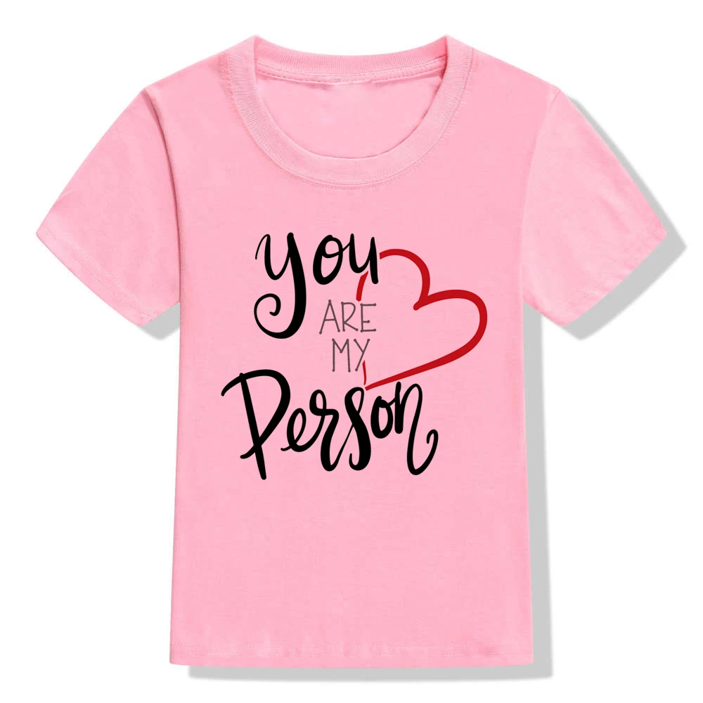 Футболка для малыша с надписью «You're My Person», милая детская рубашка, рубашка для малышей, футболки на День святого Валентина для малышей, футболки для малышей, топы для малышей, модная футболка - Цвет: H744-KSTPK-