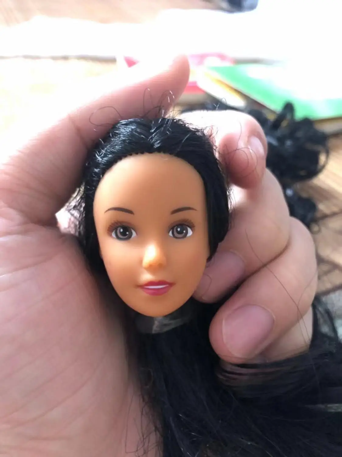 Случайный 1 шт. милый Аладдин, жасмин салонная кукла голова куклы diy игрушка подарок для девочек косплей украшения принцессы - Цвет: E