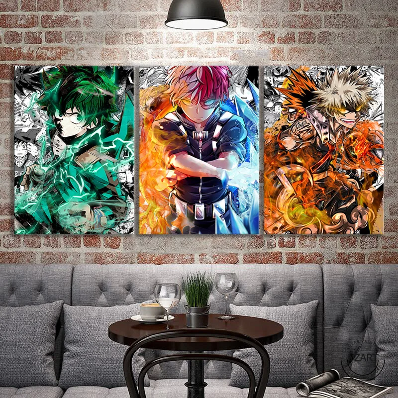 5d Diamond Painting Triptych My Hero Academia Anime Handmade crafts DIY Embroidery Mosaic Rhinestone Picture | Дом и сад