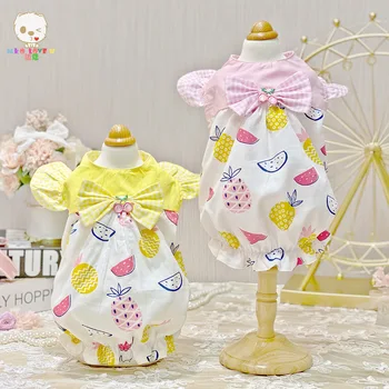 

Fruits Bow Dog Dress Vest Pet Products High Quality Clothing For Dogs Cat Chihuahua Teddy Pet Puppy Dog Clothes Rabbit