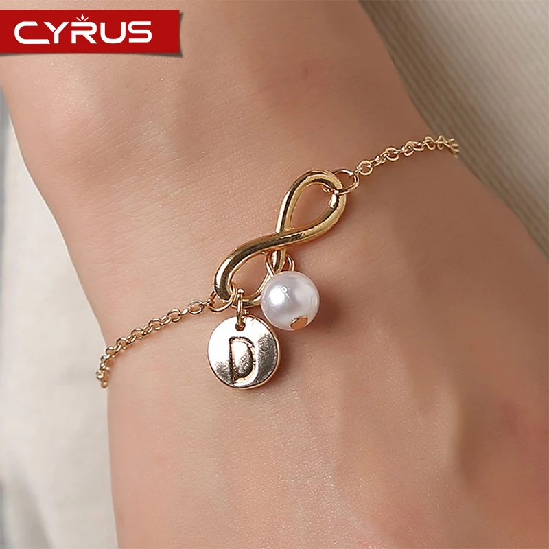 

Fashion Korean 26 Alphabet Letter Charm Bracelet for Women Personality Team Name Button Bangle Men Women Fashion Birthday Gifts