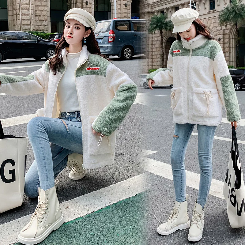

Photo Shoot 2019 Winter New Style Hong Kong Style Thick Anti-Lambs Wool Students Short Jacket Women's