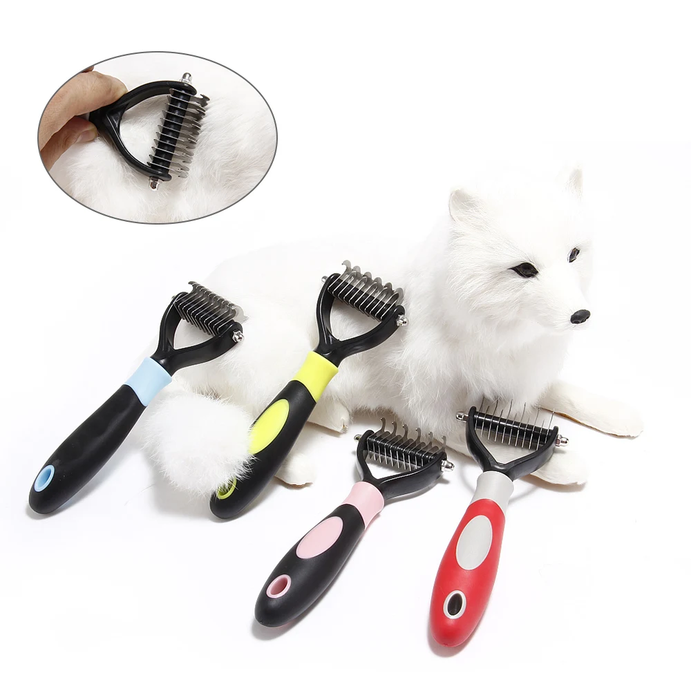 Pet гребни для собак съемное устройство для удаления шерсти домашних животных кошка Уход за щеткой инструменты триммер для домашних